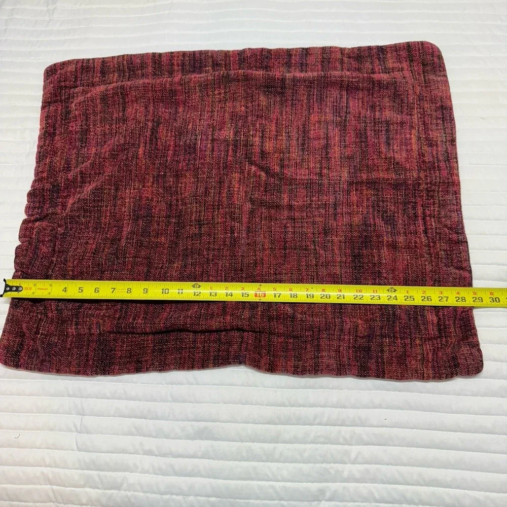 Pottery Barn Velvet And Knit Pillow Cover With Buttons‎ Red 23x29